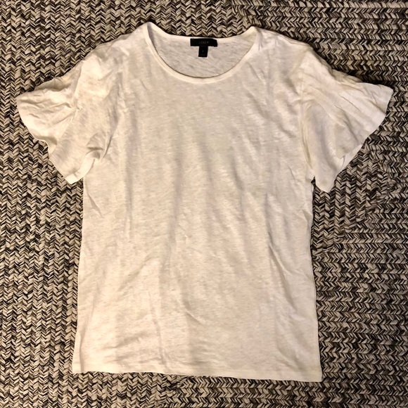 J. CREW Linen Flutter Sleeve Top - Picture 2 of 8